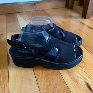 Thierry Rabotin Womens Lug Sole Sandal Slingback Sandals Black 90's Y2K Size 41